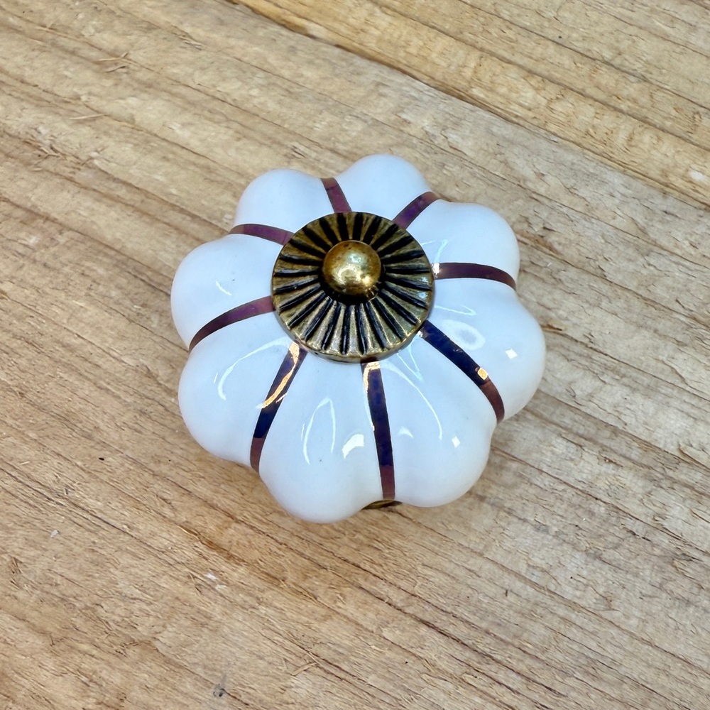10PCS Ceramic Cabinet Knobs Pumpkin Drawer Door Cupboard Dresser Pull Handles - Picture 2 of 3